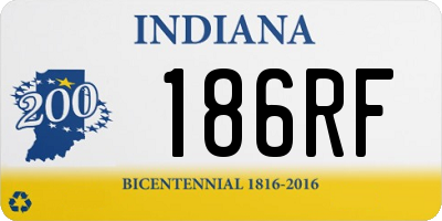 IN license plate 186RF