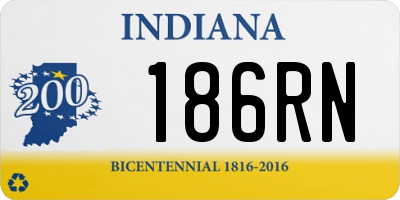 IN license plate 186RN