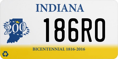 IN license plate 186RO