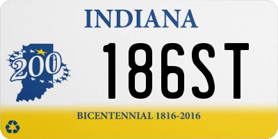 IN license plate 186ST