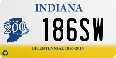 IN license plate 186SW