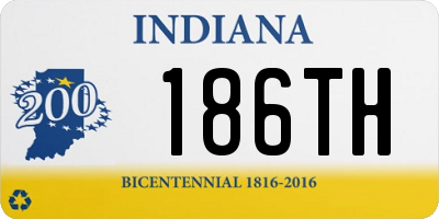 IN license plate 186TH