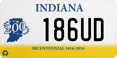 IN license plate 186UD