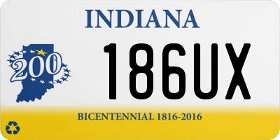 IN license plate 186UX