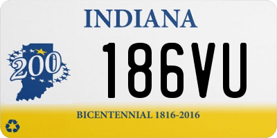 IN license plate 186VU