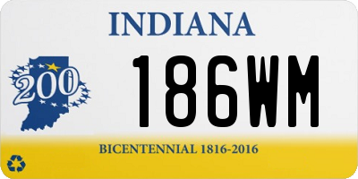 IN license plate 186WM