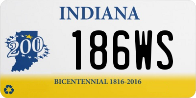IN license plate 186WS