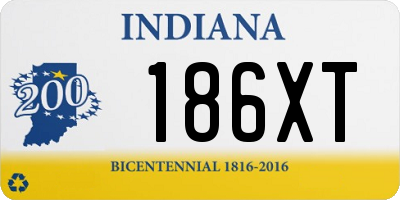 IN license plate 186XT