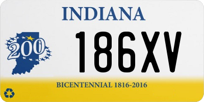 IN license plate 186XV