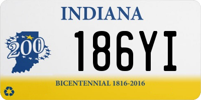 IN license plate 186YI