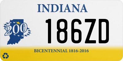 IN license plate 186ZD