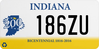 IN license plate 186ZU