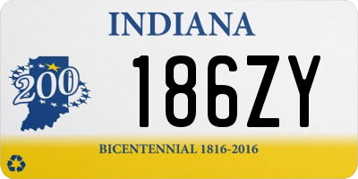 IN license plate 186ZY