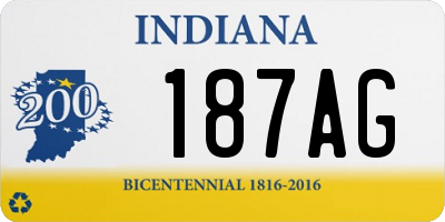IN license plate 187AG