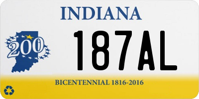IN license plate 187AL