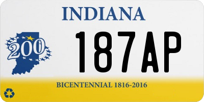 IN license plate 187AP