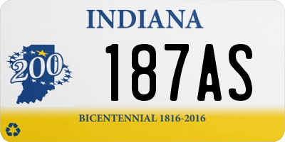 IN license plate 187AS