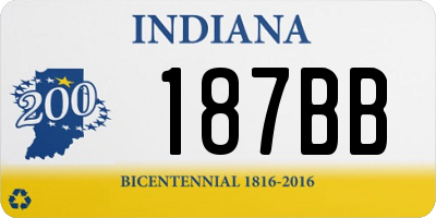 IN license plate 187BB