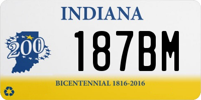 IN license plate 187BM