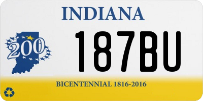 IN license plate 187BU