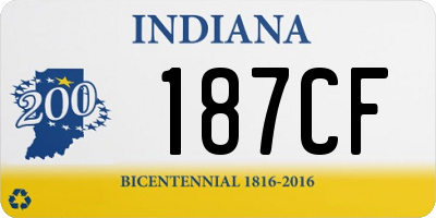 IN license plate 187CF