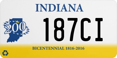 IN license plate 187CI