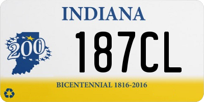 IN license plate 187CL