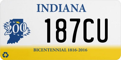 IN license plate 187CU