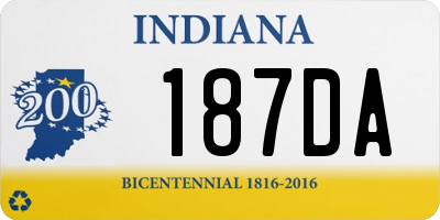 IN license plate 187DA