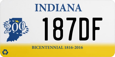 IN license plate 187DF