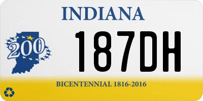 IN license plate 187DH