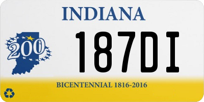 IN license plate 187DI