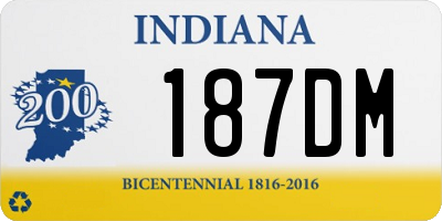 IN license plate 187DM