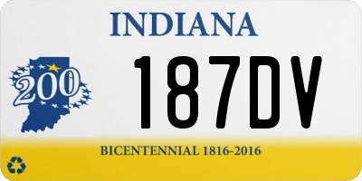 IN license plate 187DV