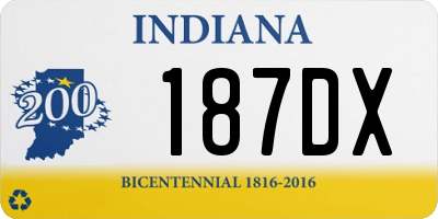 IN license plate 187DX