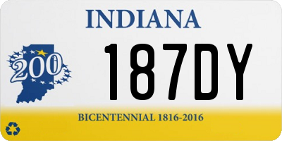 IN license plate 187DY
