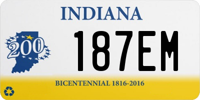 IN license plate 187EM