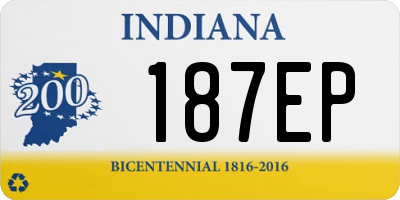 IN license plate 187EP