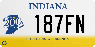 IN license plate 187FN