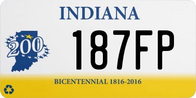 IN license plate 187FP
