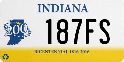 IN license plate 187FS