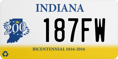 IN license plate 187FW