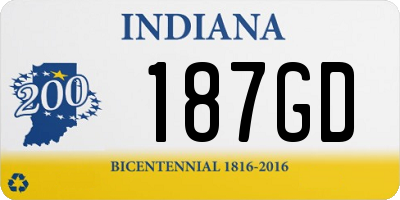 IN license plate 187GD