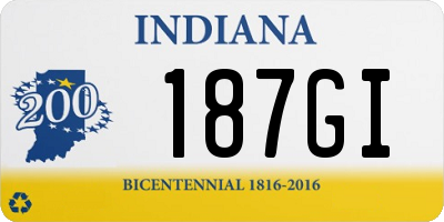 IN license plate 187GI