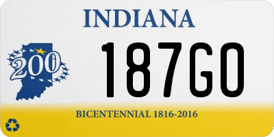 IN license plate 187GO