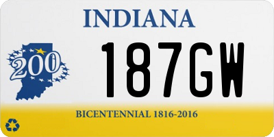 IN license plate 187GW