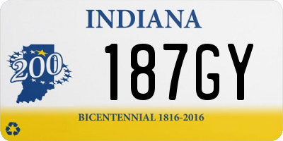 IN license plate 187GY