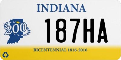 IN license plate 187HA