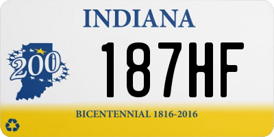 IN license plate 187HF