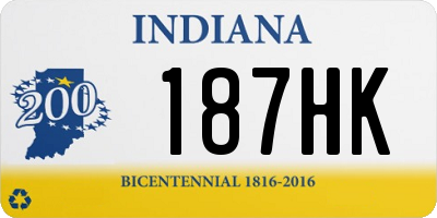 IN license plate 187HK